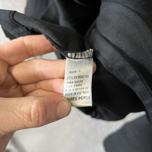 James Perse Blazer Jacket Womens 1 Black Double Breasted Lightweight Cotton - Picture 5 of 8